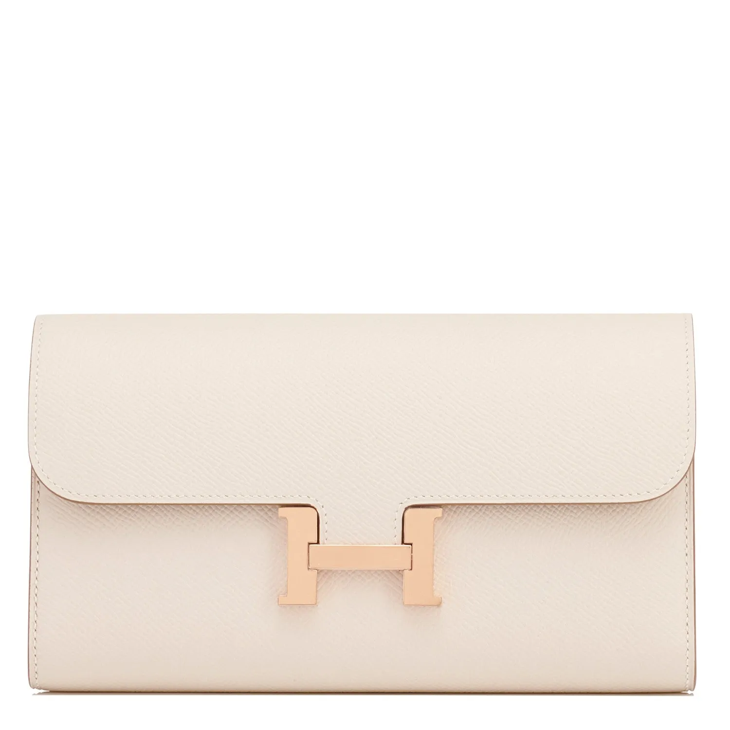 Hermes Craie Constance Wallet Clutch Rose Gold Hardware