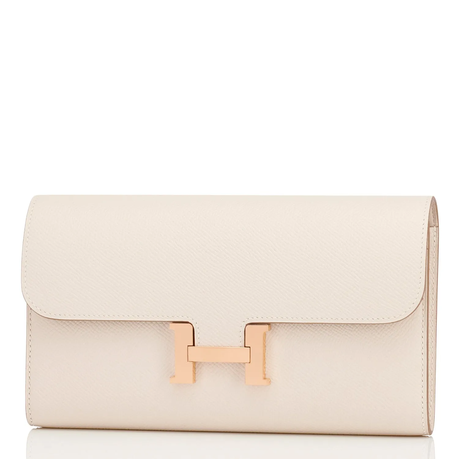 Hermes Craie Constance Wallet Clutch Rose Gold Hardware