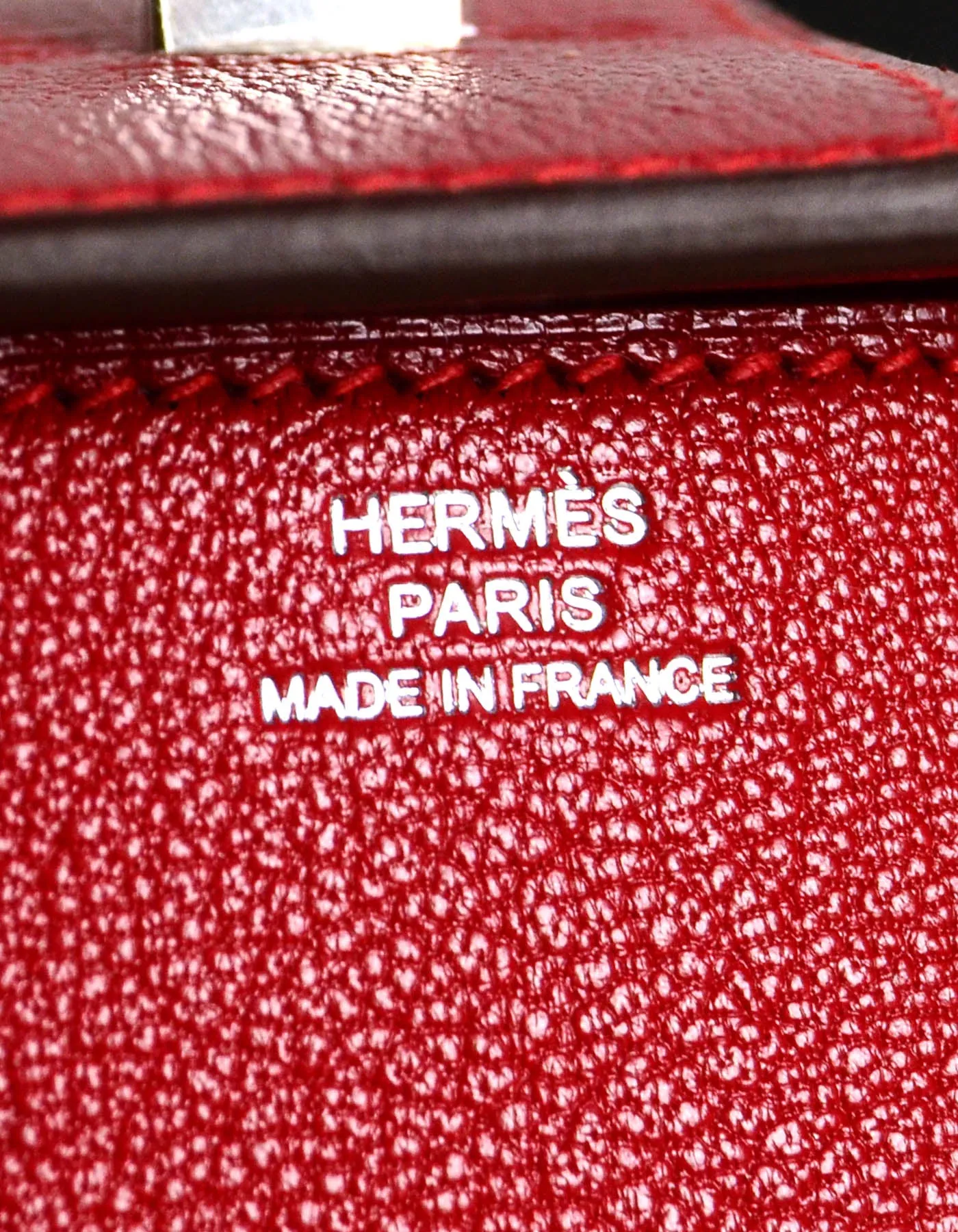Hermes NEW Red Chevre Leather 23cm Medor Clutch Bag PHW