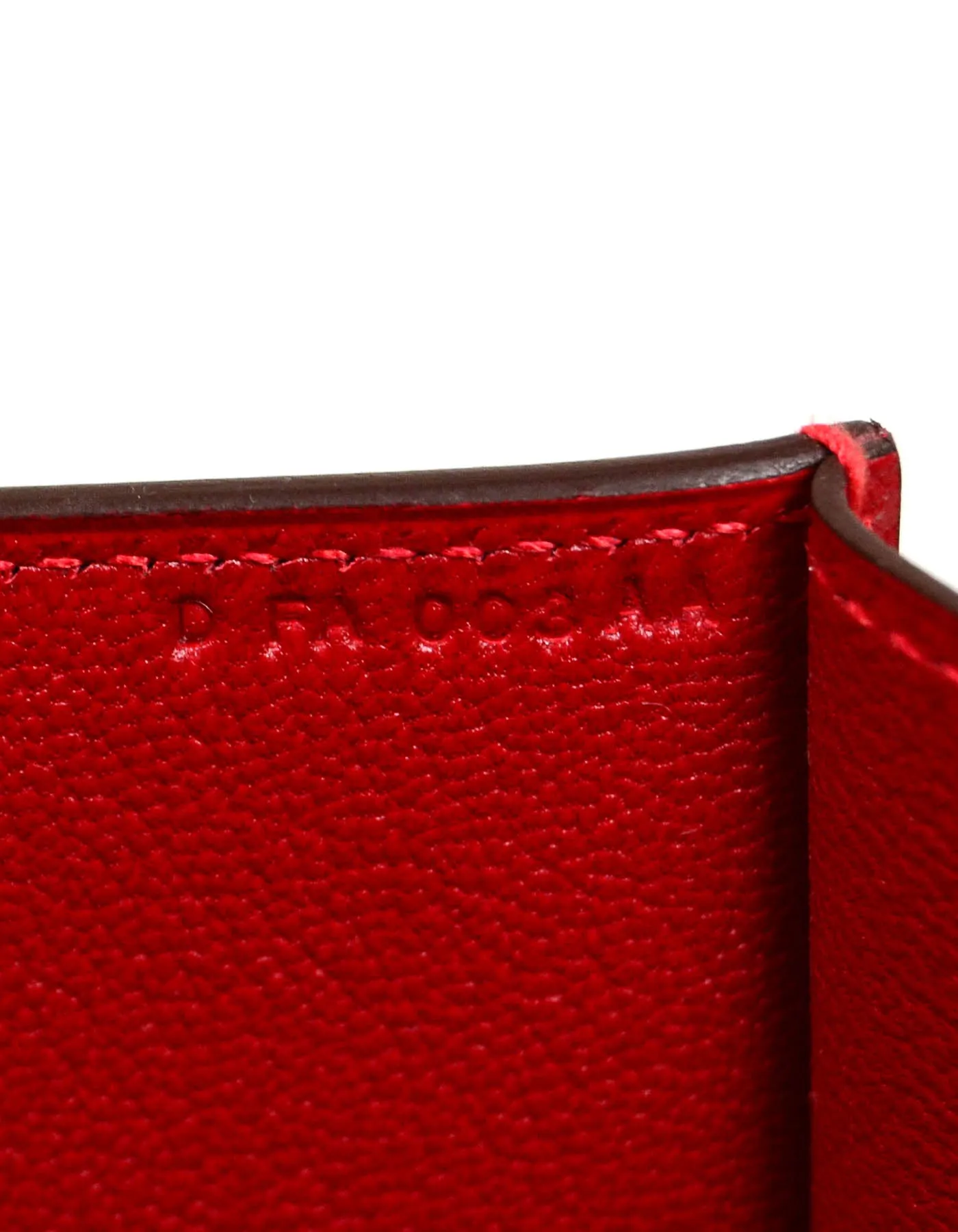 Hermes NEW Red Chevre Leather 23cm Medor Clutch Bag PHW