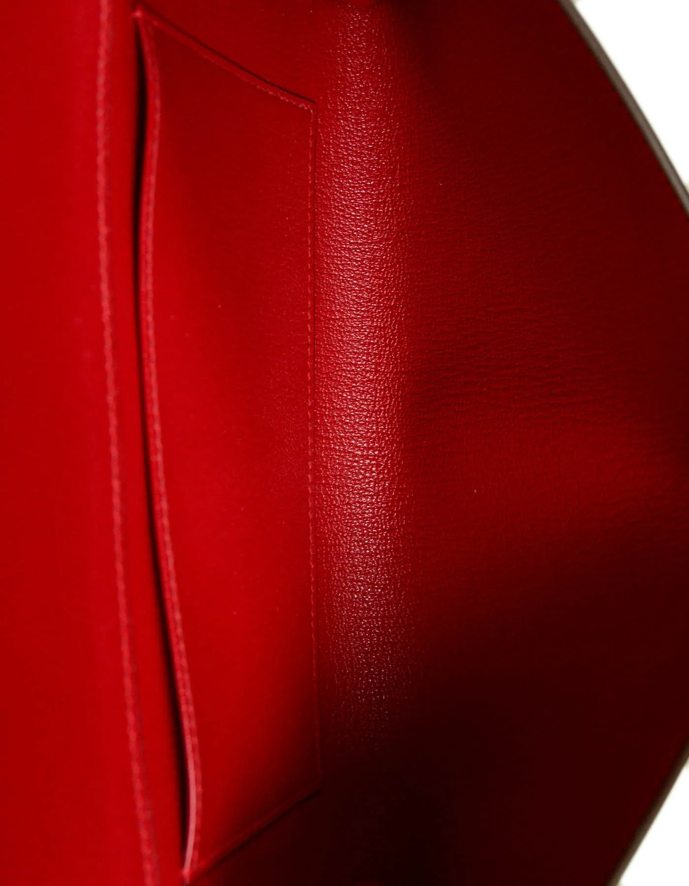 Hermes NEW Red Chevre Leather 23cm Medor Clutch Bag PHW