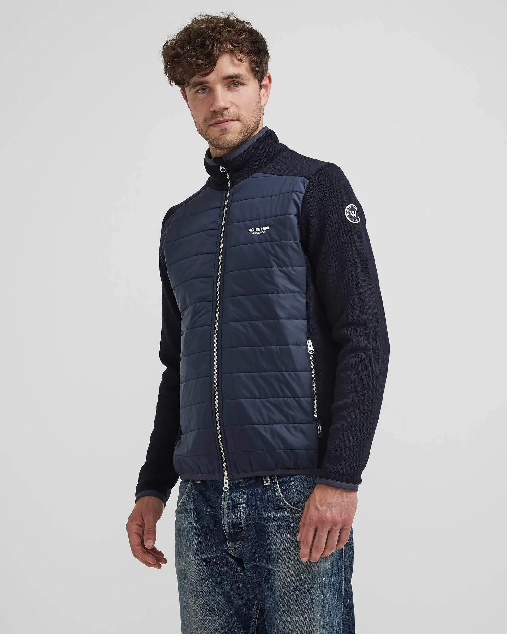 Holebrook Mens Peder full zip windproof jacket navy or mole