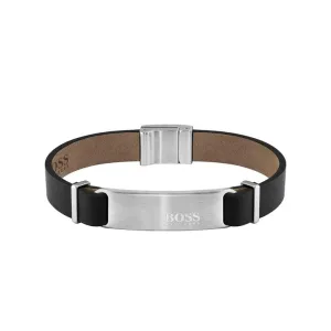 Hugo Boss Jewellery Men's Black Leather Urbanite Bracelet 1580044M