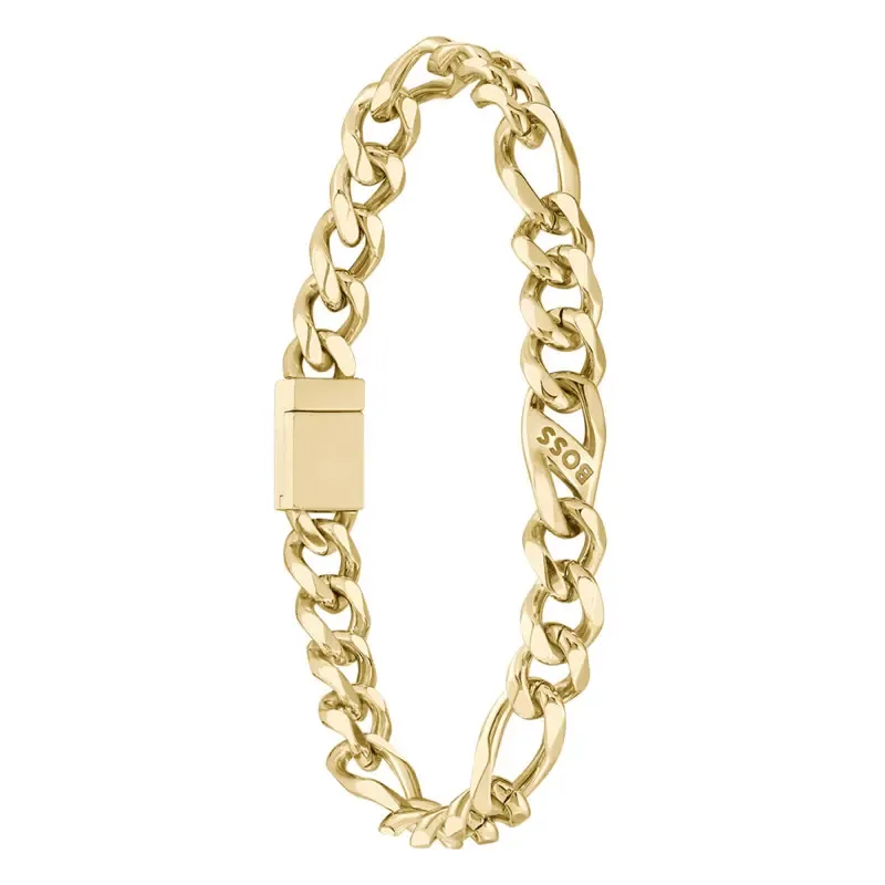 Hugo Boss Jewellery Men's Rian Logo Link Gold IP Bracelet 1580614M