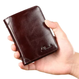 INSTOCK-Cowhide men's wallet RFID anti-theft card