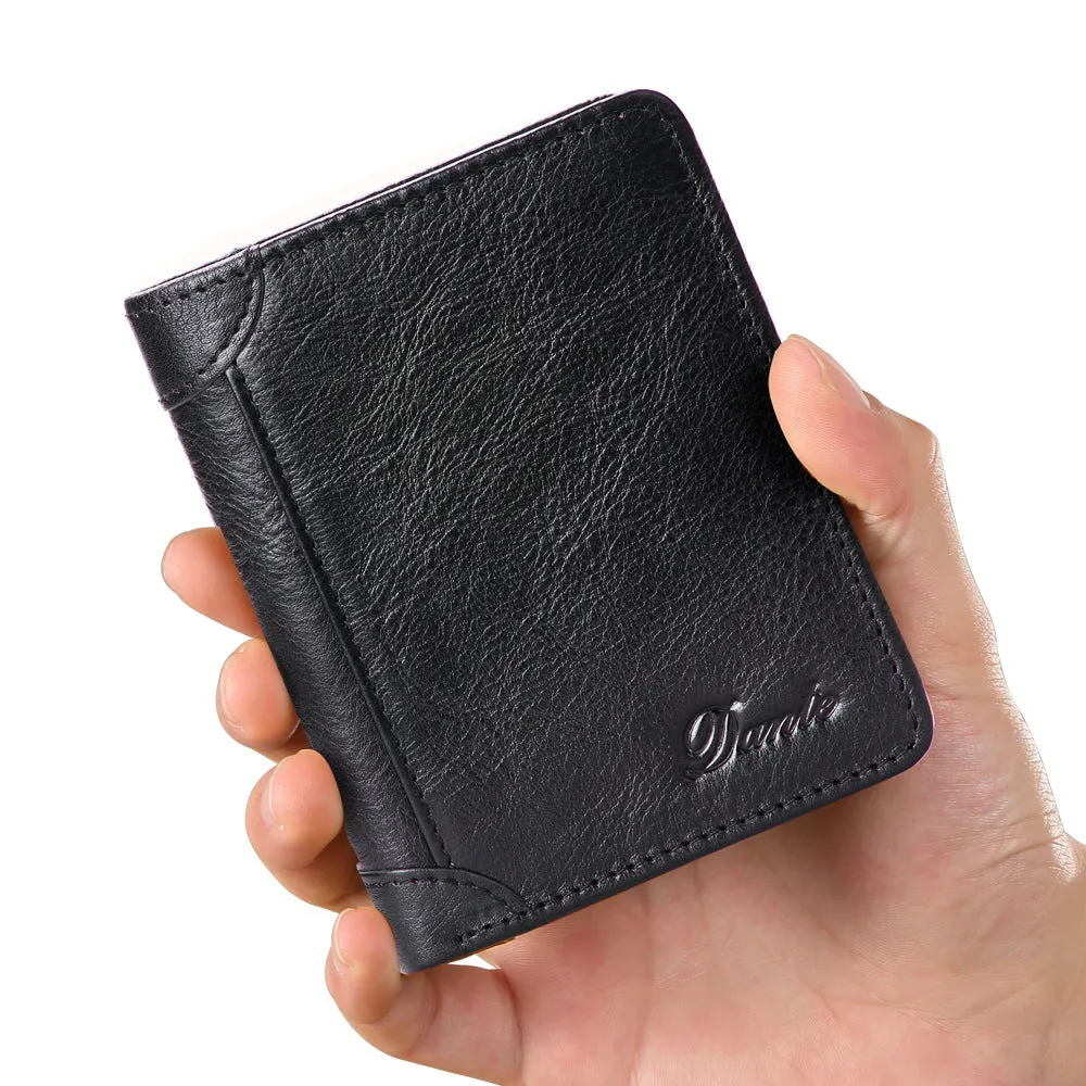 INSTOCK-Cowhide men's wallet RFID anti-theft card