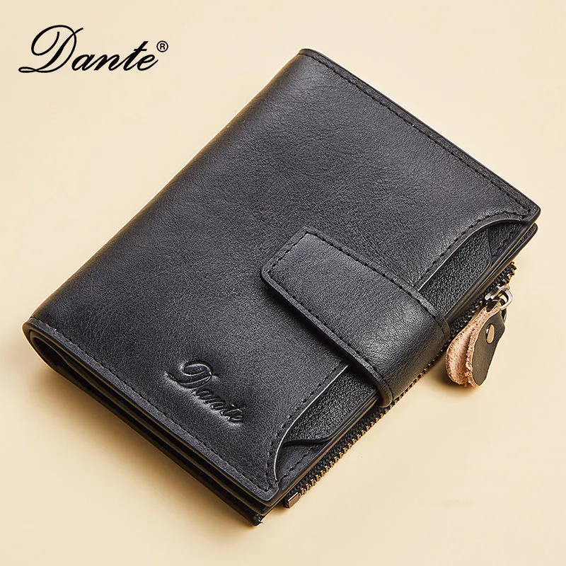 INSTOCK-Men's cowhide leather RFID anti-theft brush driver's