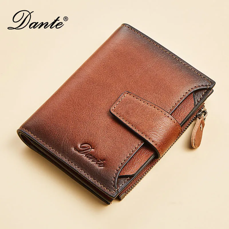 INSTOCK-Men's cowhide leather RFID anti-theft brush driver's