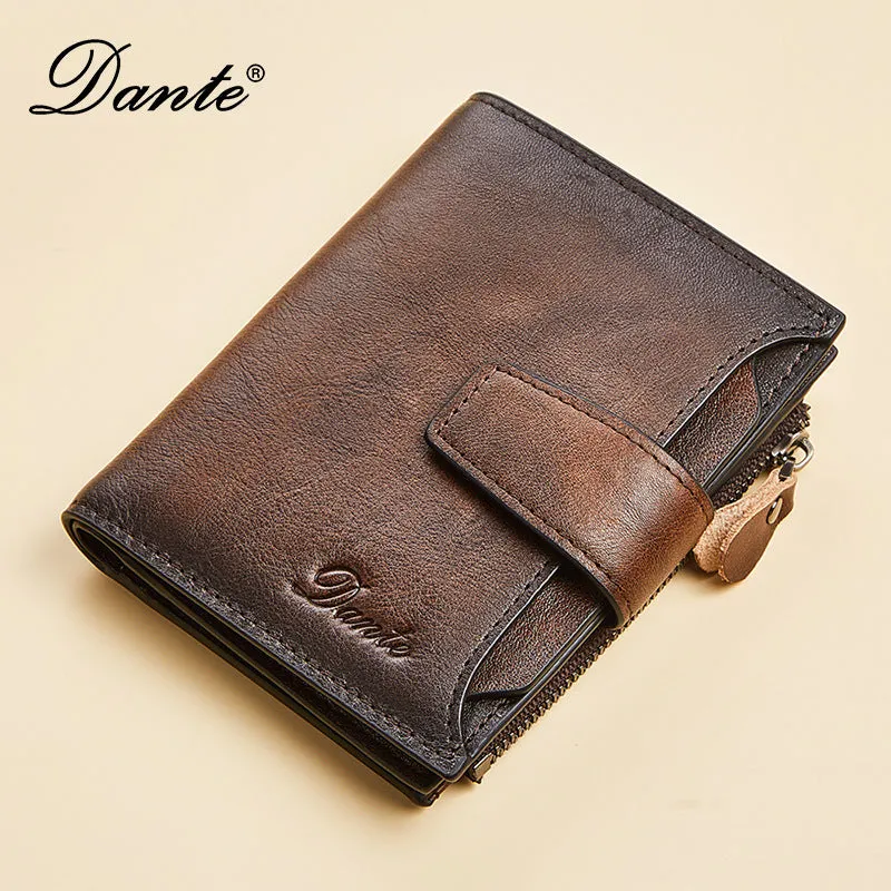 INSTOCK-Men's cowhide leather RFID anti-theft brush driver's