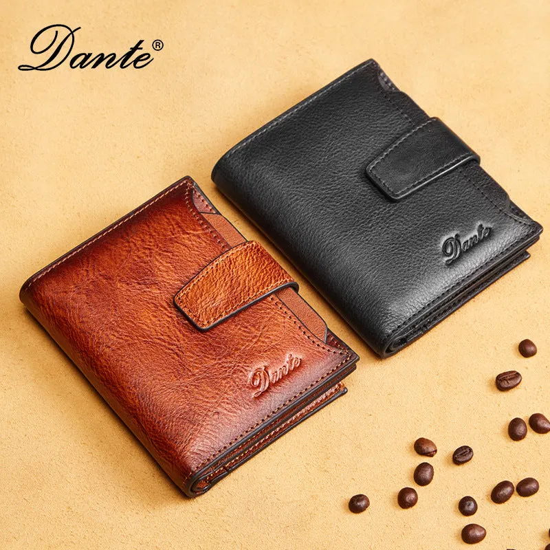 INSTOCK-Men's cowhide leather RFID anti-theft brush driver's