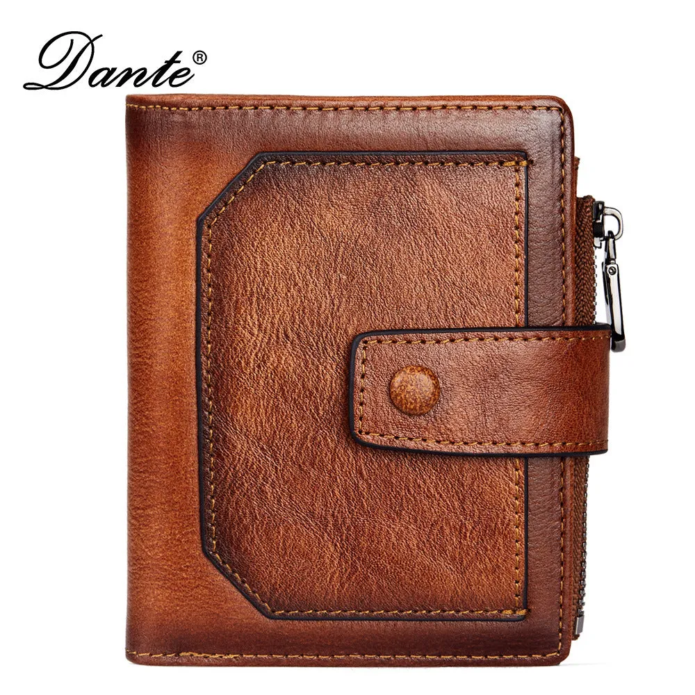 INSTOCK-Men's cowhide leather RFID anti-theft brush driver's