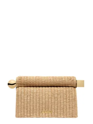 Jacquemus La Pochette Rond Carre iin Natural/Black
