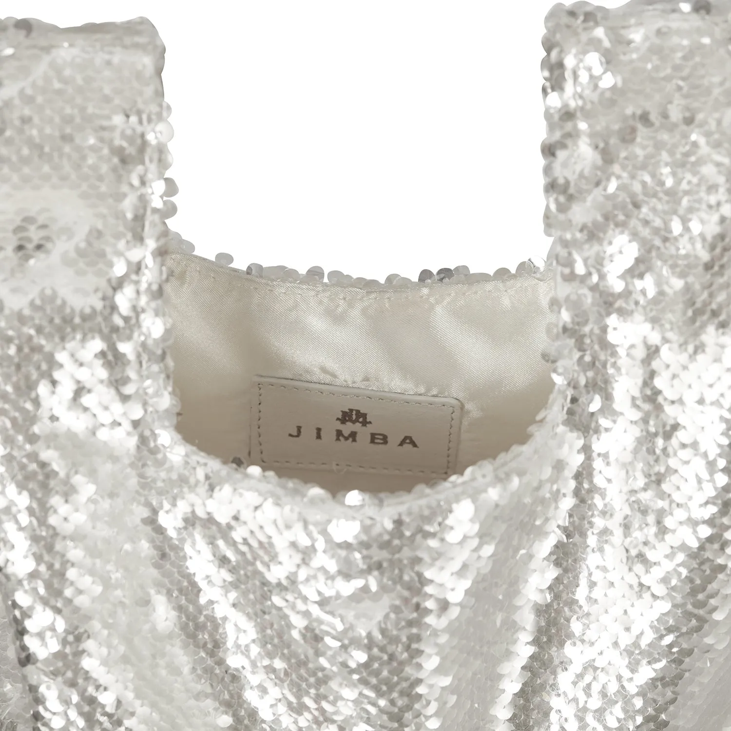 Jade In White Sequin With Feather