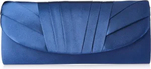Jessica Mcclintock Satin Tuxedo Flap Evening Clutch Bag With Shoulder Chain