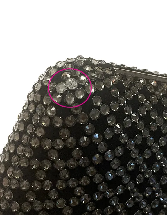 Jimmy Choo Back/ Grey Ellipse Crystal-Embellished Clutch /Shoulder Bag