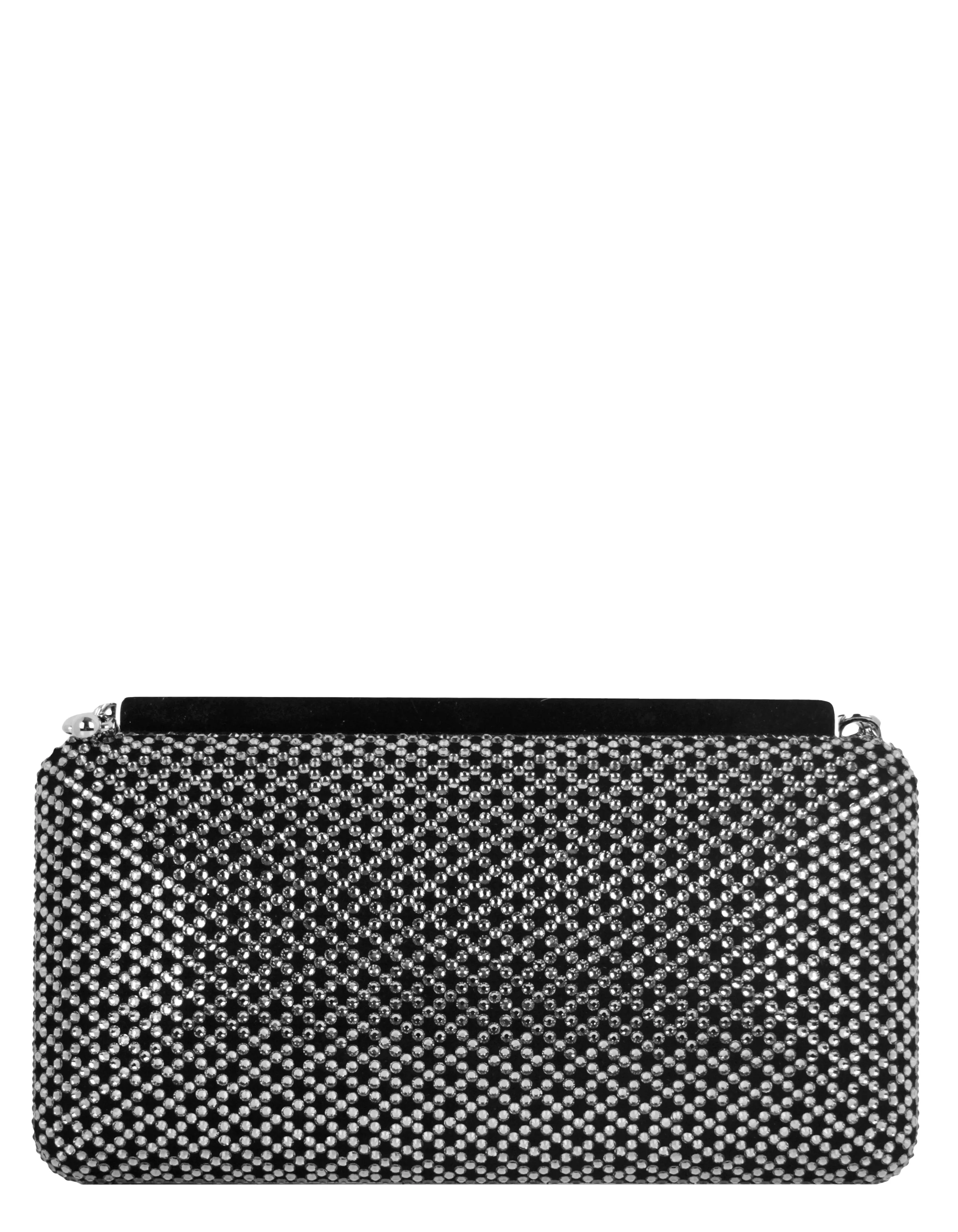 Jimmy Choo Back/ Grey Ellipse Crystal-Embellished Clutch /Shoulder Bag
