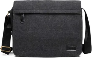 Kono Messenger Bags, Men's Canvas Shoulder Bag Retro Laptop Briefcase with Multiple Pockets for School Travel Business, Fits for 13 Inch Laptop