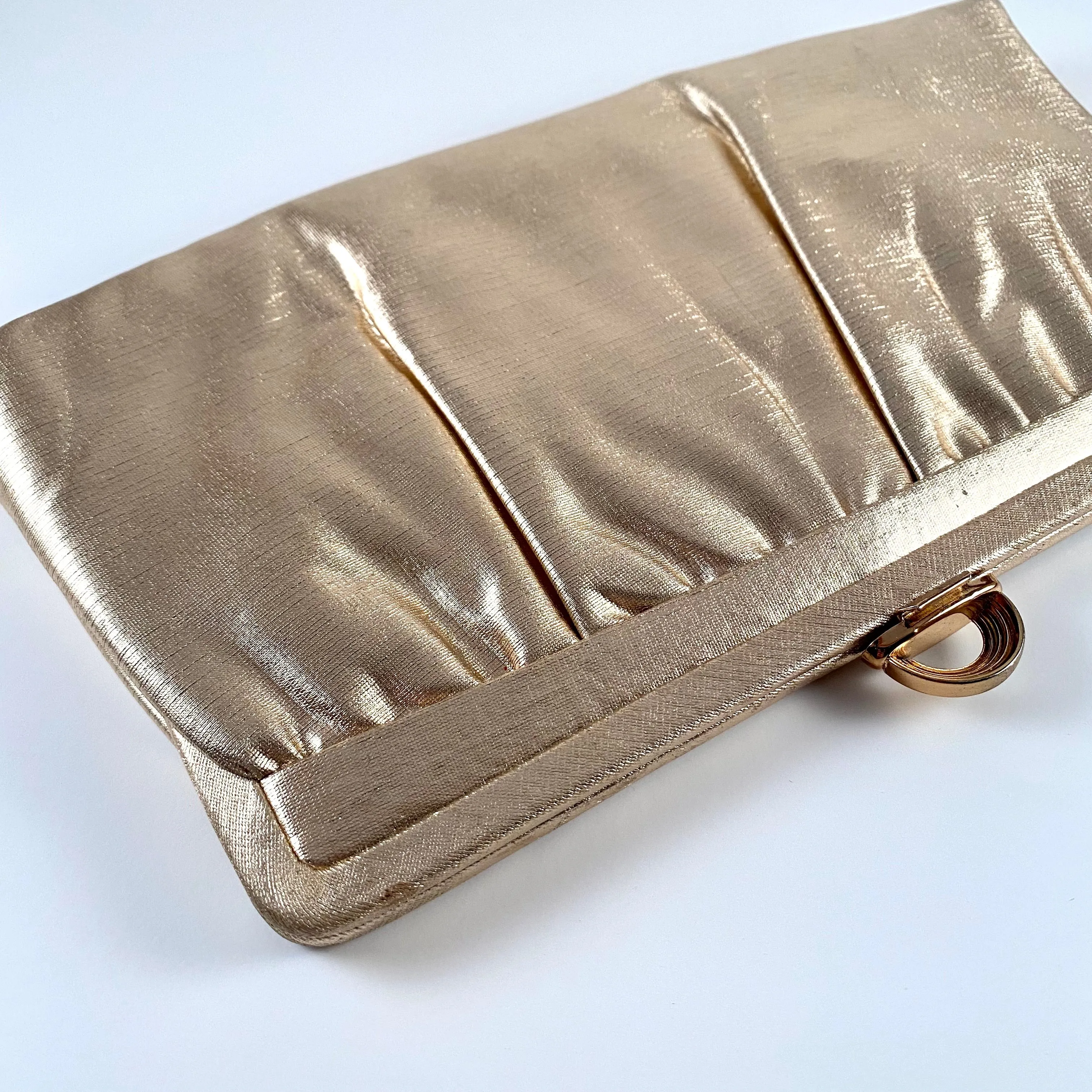 Late 60s/ Early 70s Mardane Gold Clutch With Interior Mirror
