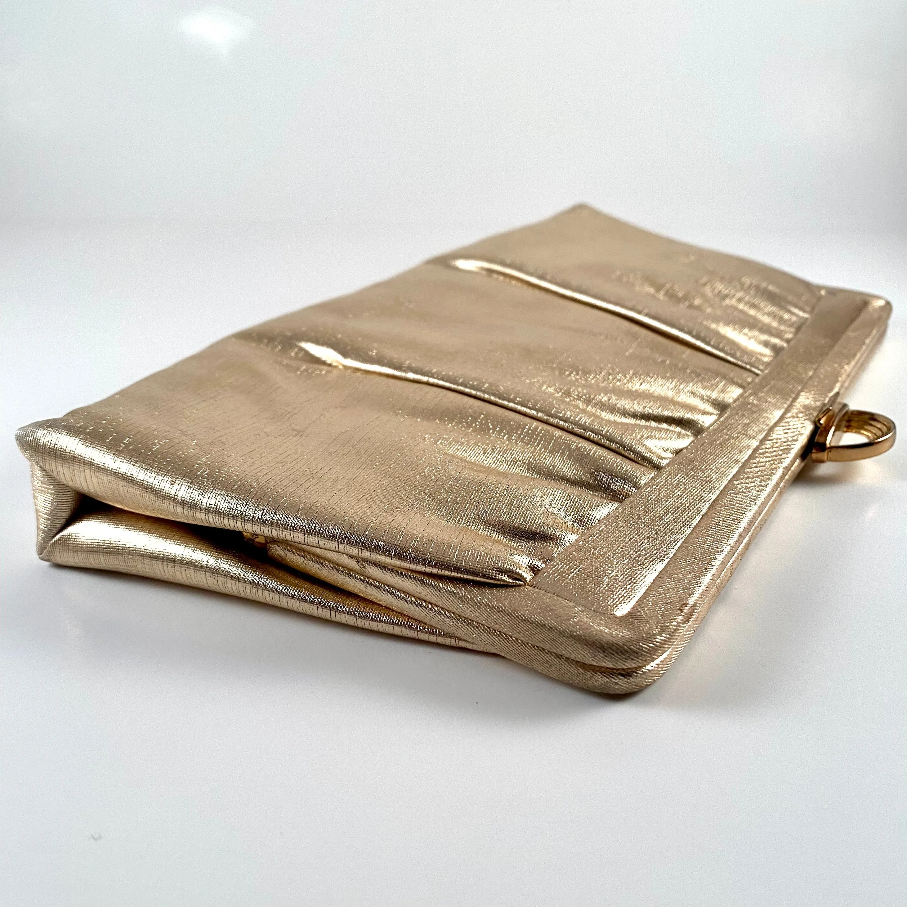 Late 60s/ Early 70s Mardane Gold Clutch With Interior Mirror