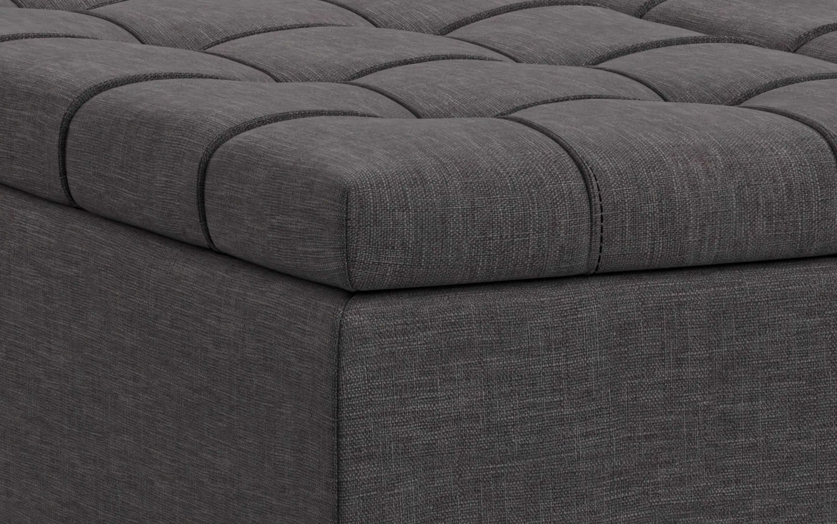 Laura Lift Top Storage Ottoman in Linen