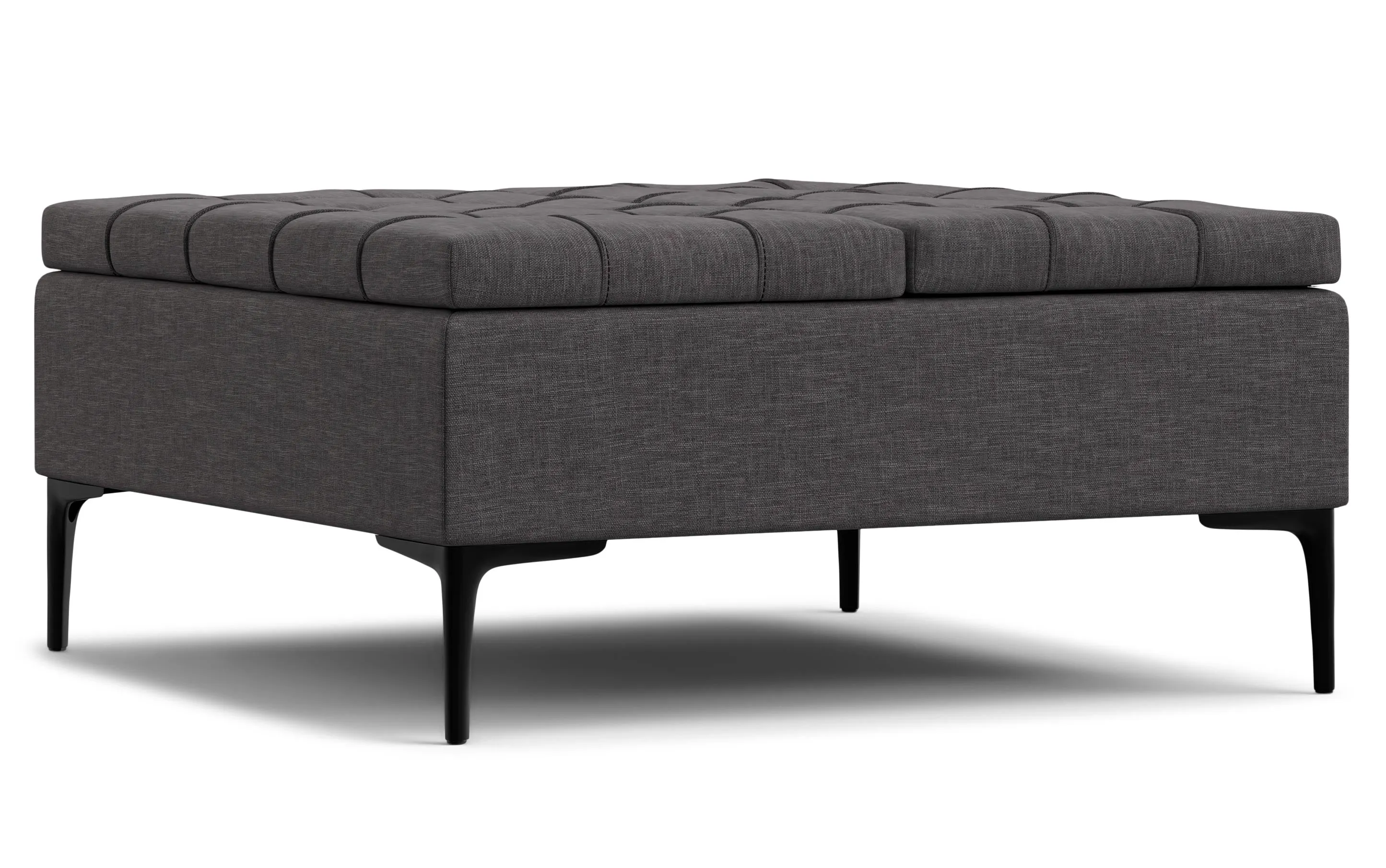 Laura Lift Top Storage Ottoman in Linen