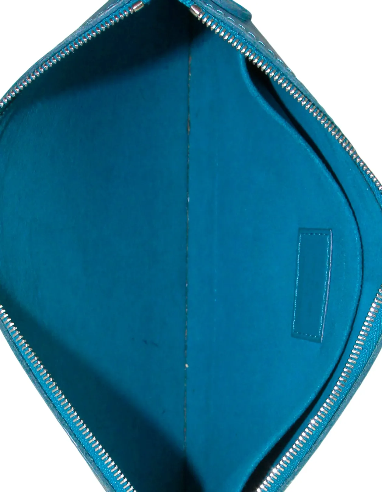 Louis Vuitton Cyan Neverfull Pochette Wristlet Bag
