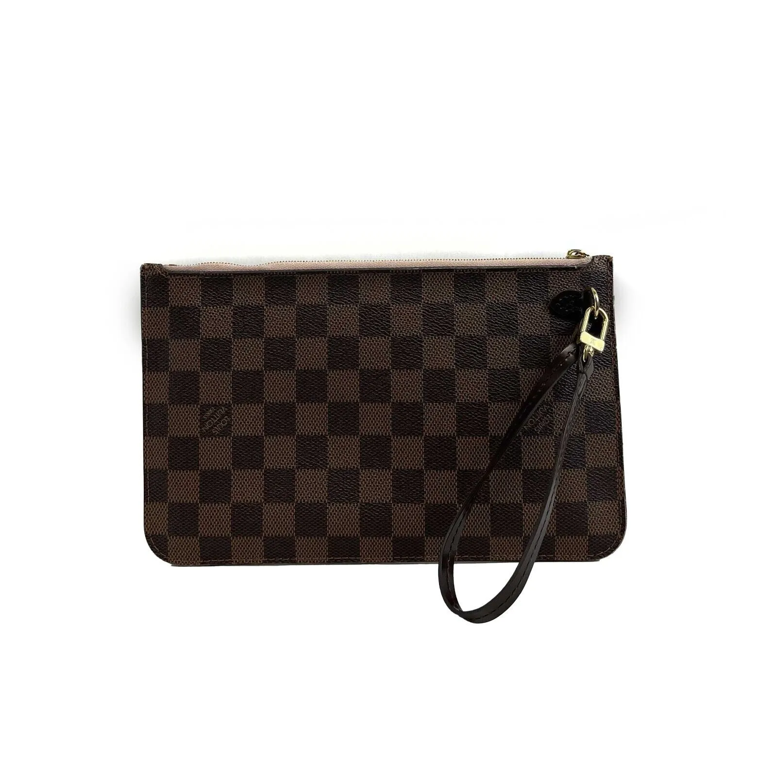 Louis Vuitton Damier Ebene Pouch Wristlet Pochette Clutch Bag - Good Condition