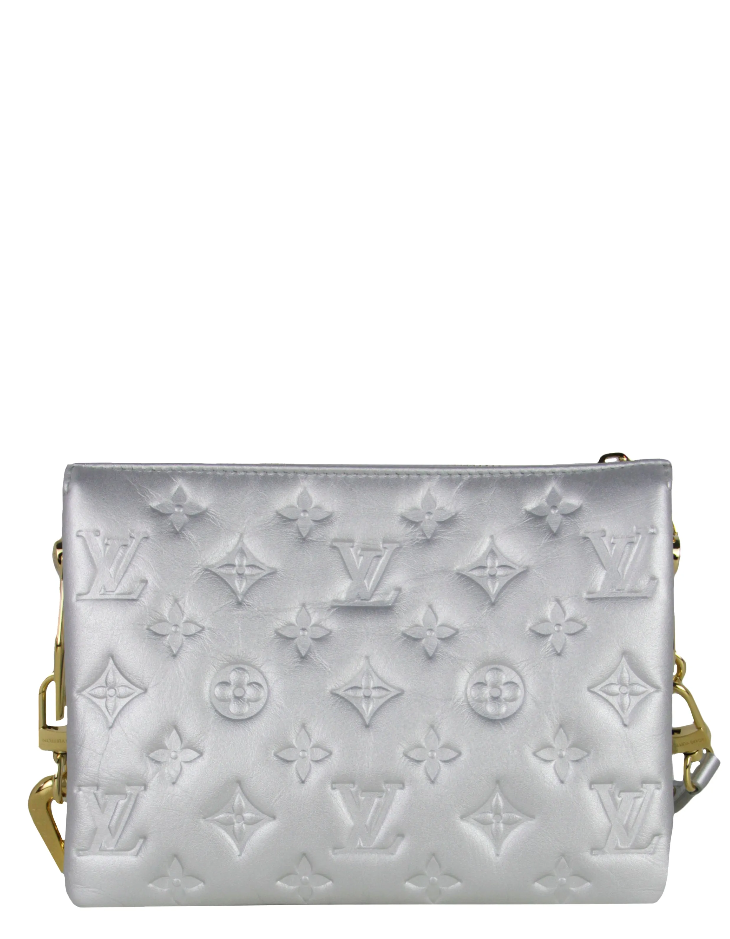 Louis Vuitton Silver Embossed Monogram Coussin BB Crossbody Bag