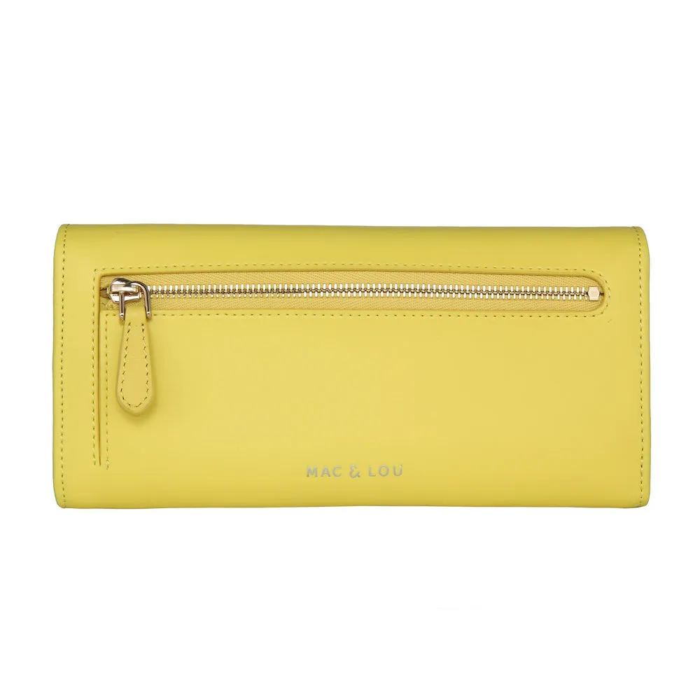 MAC&LOU Bifold Wallet Vegan Smooth Leather Yellow
