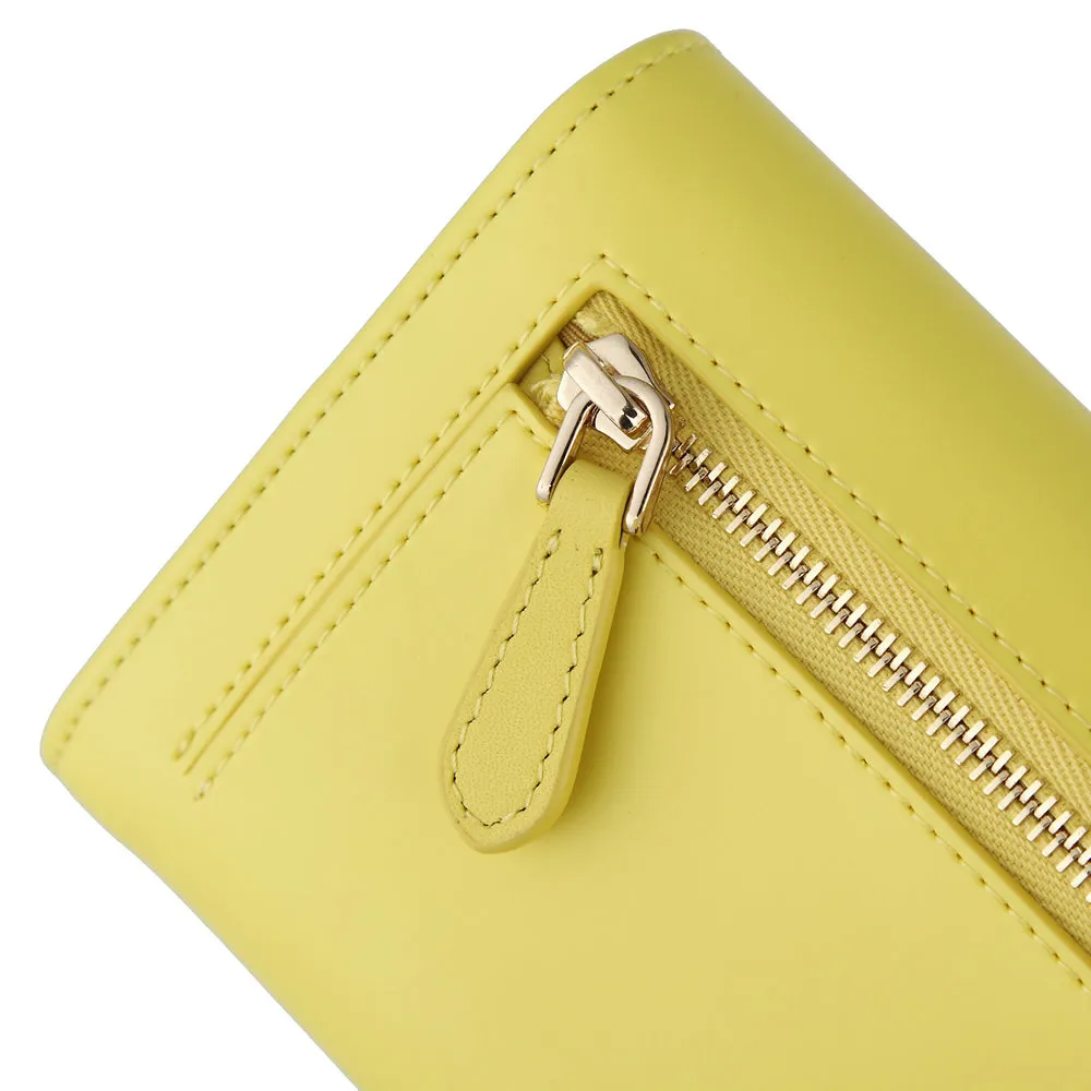 MAC&LOU Bifold Wallet Vegan Smooth Leather Yellow