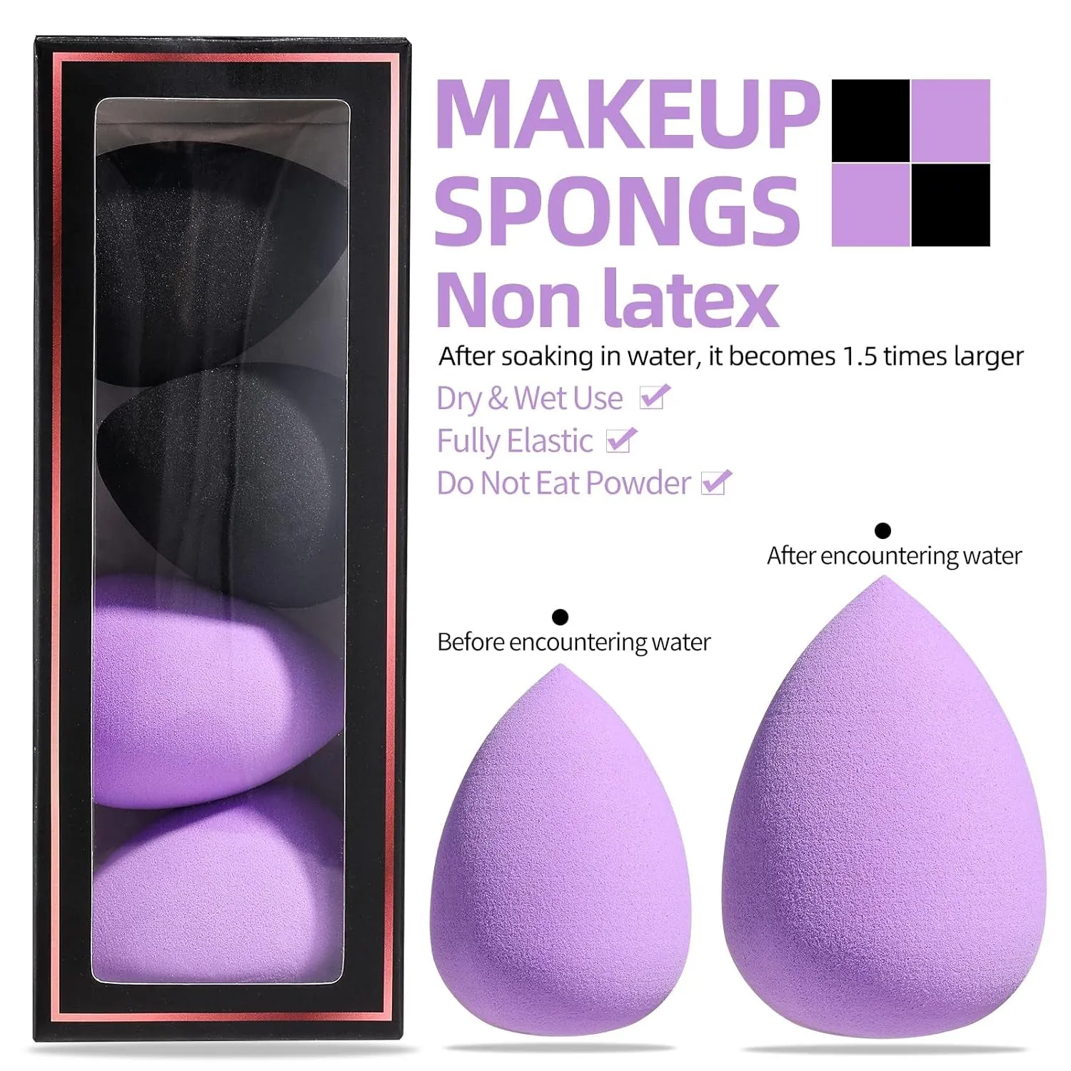 Makeup Brushes Premium Synthetic Foundation Powder Concealers Eye Shadows Makeup 18 Pcs Brush Set with 4 Pcs Makeup Sponge Set