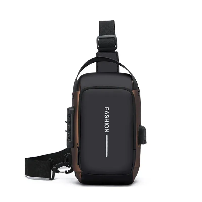 Men Anti Theft Chest Bag Shoulder Bags USB Charging Crossbody Package School Short Trip Messengers Bags Men's Oxford Sling Pack