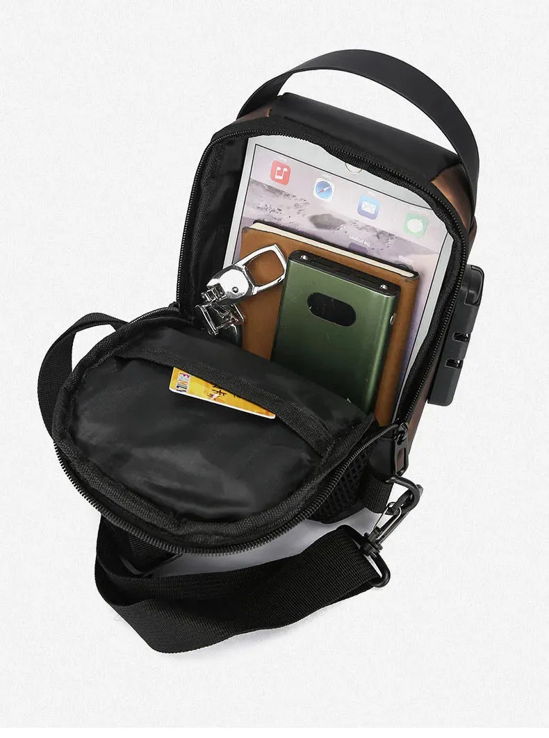 Men Anti Theft Chest Bag Shoulder Bags USB Charging Crossbody Package School Short Trip Messengers Bags Men's Oxford Sling Pack