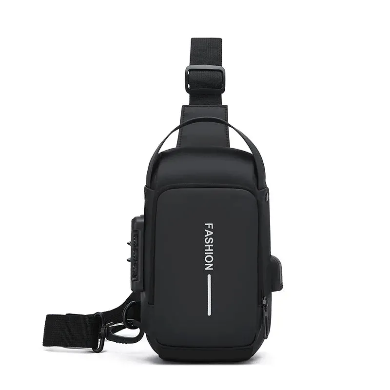 Men Anti Theft Chest Bag Shoulder Bags USB Charging Crossbody Package School Short Trip Messengers Bags Men's Oxford Sling Pack