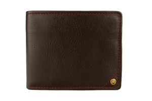 Mens Angle Stitch Leather Multi-Compartment Leather Wallet