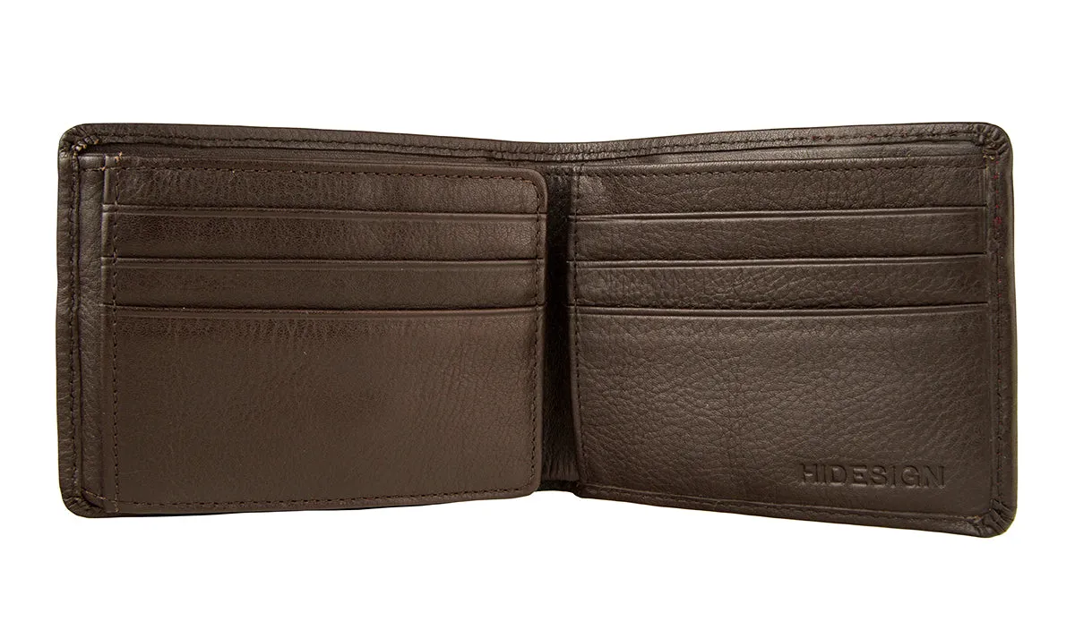 Mens Angle Stitch Leather Multi-Compartment Leather Wallet