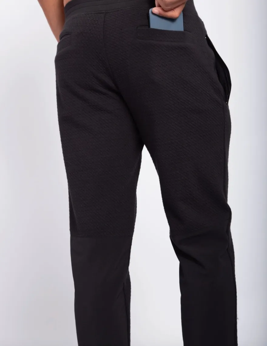 Men's Black Quilted Joggers