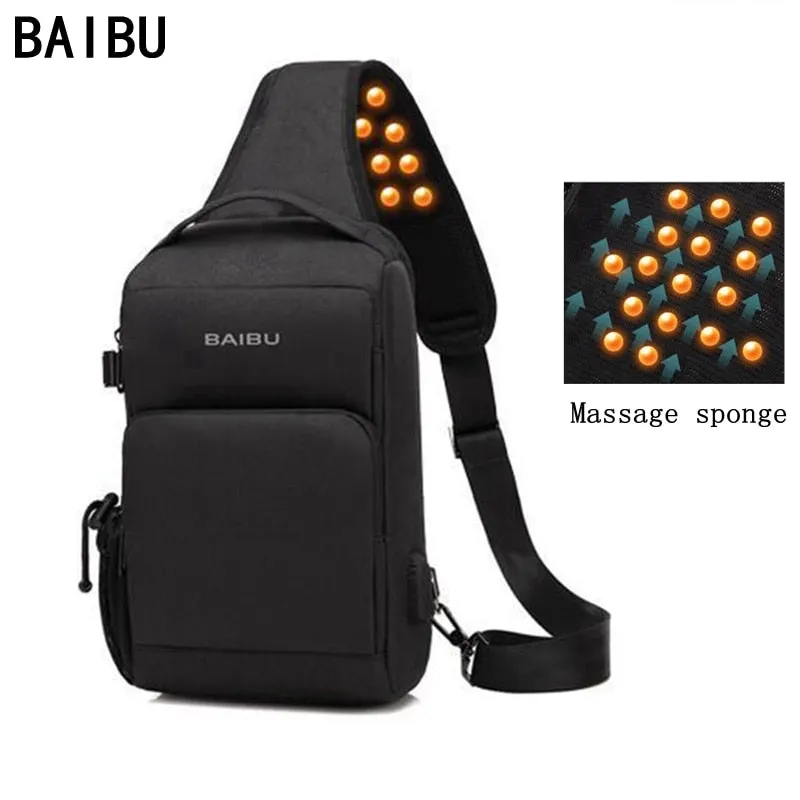Men's Charging Cross-body Anti-theft Waterproof Messenger Chestpack/Backpack