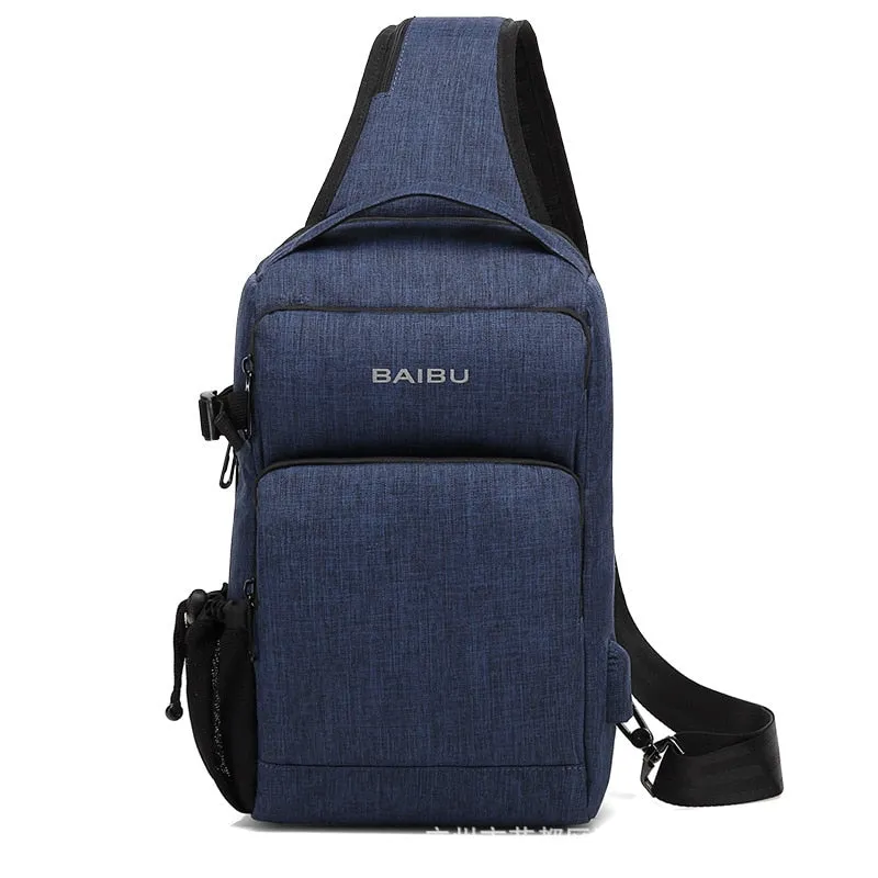 Men's Charging Cross-body Anti-theft Waterproof Messenger Chestpack/Backpack