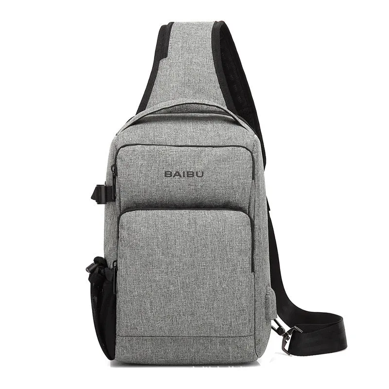 Men's Charging Cross-body Anti-theft Waterproof Messenger Chestpack/Backpack
