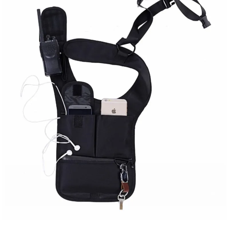 Men's Crossbody Collection 2019 Multifunction Men Travel Anti Theft Hidden Underarm Shoulder Bag Black Nylon Pocket Mp3 Mobile Phone Storage Organizer