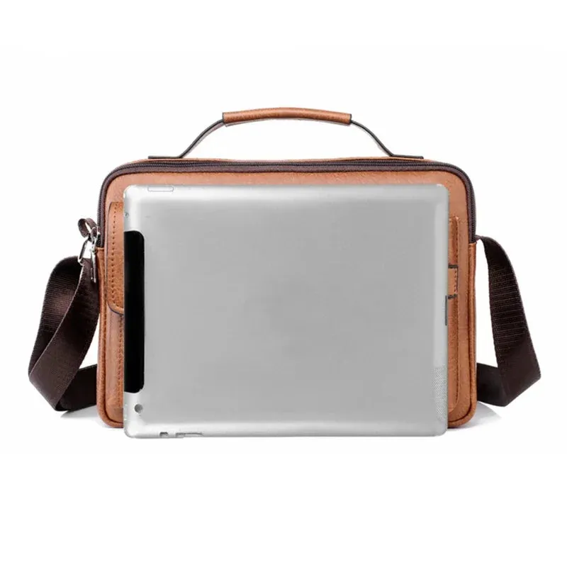 Men's Large-capacity Leather Messenger Bag Men Crossbody Bags Waterproof Shoulder Bags Multifunction Travel Work Business Handbags