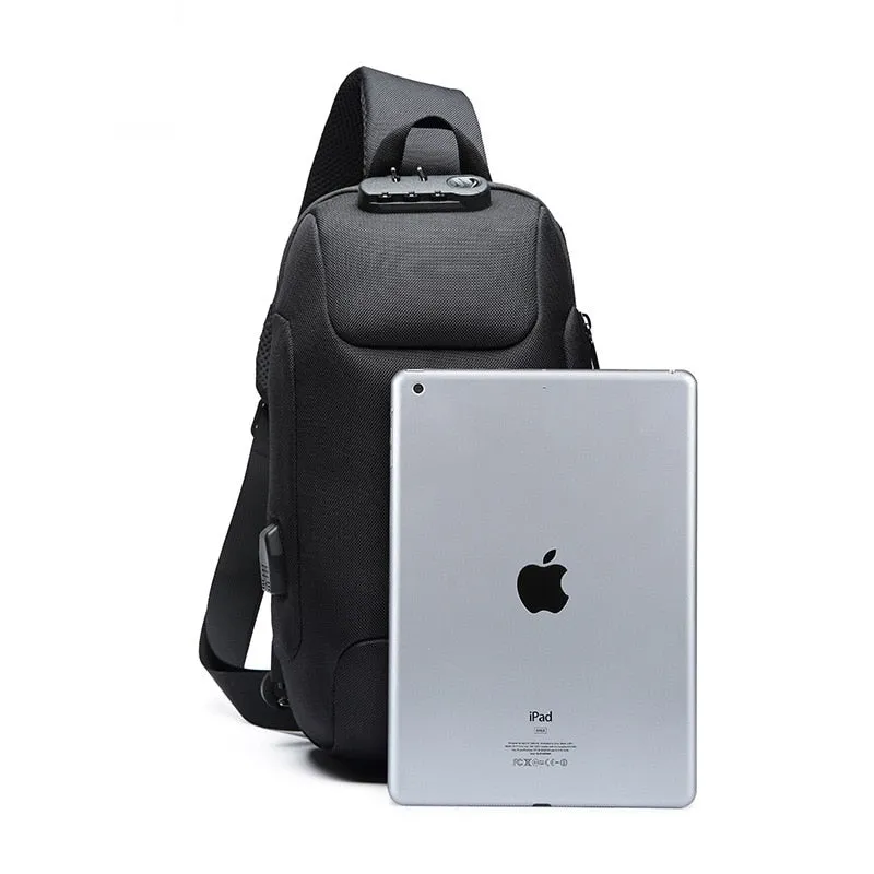 Men's Multi-function Waterproof Anti Theft USB Charging Chest/Backpack