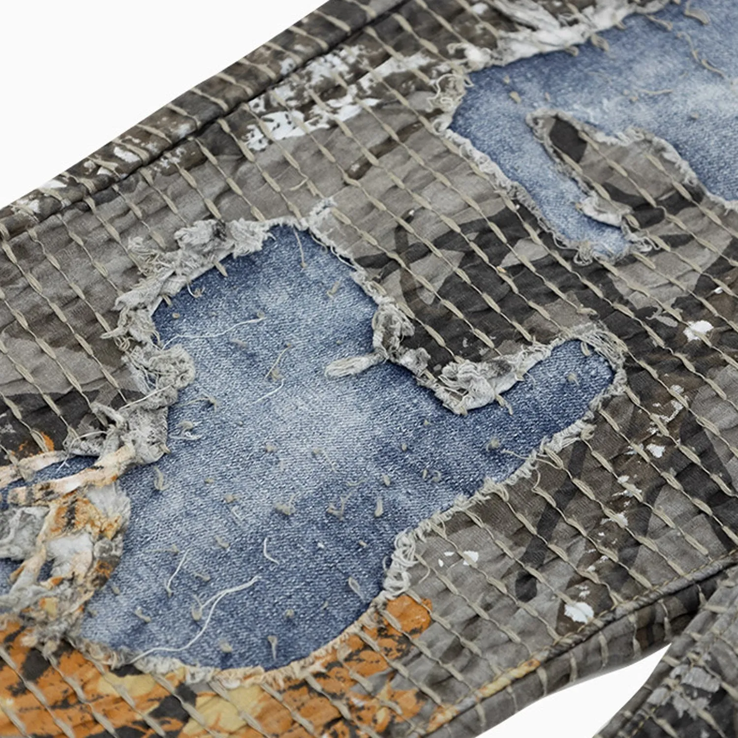 Men's Quilted Denim Jeans Pant