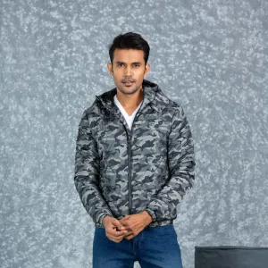 Mens Quilting Jacket- Black/Olive