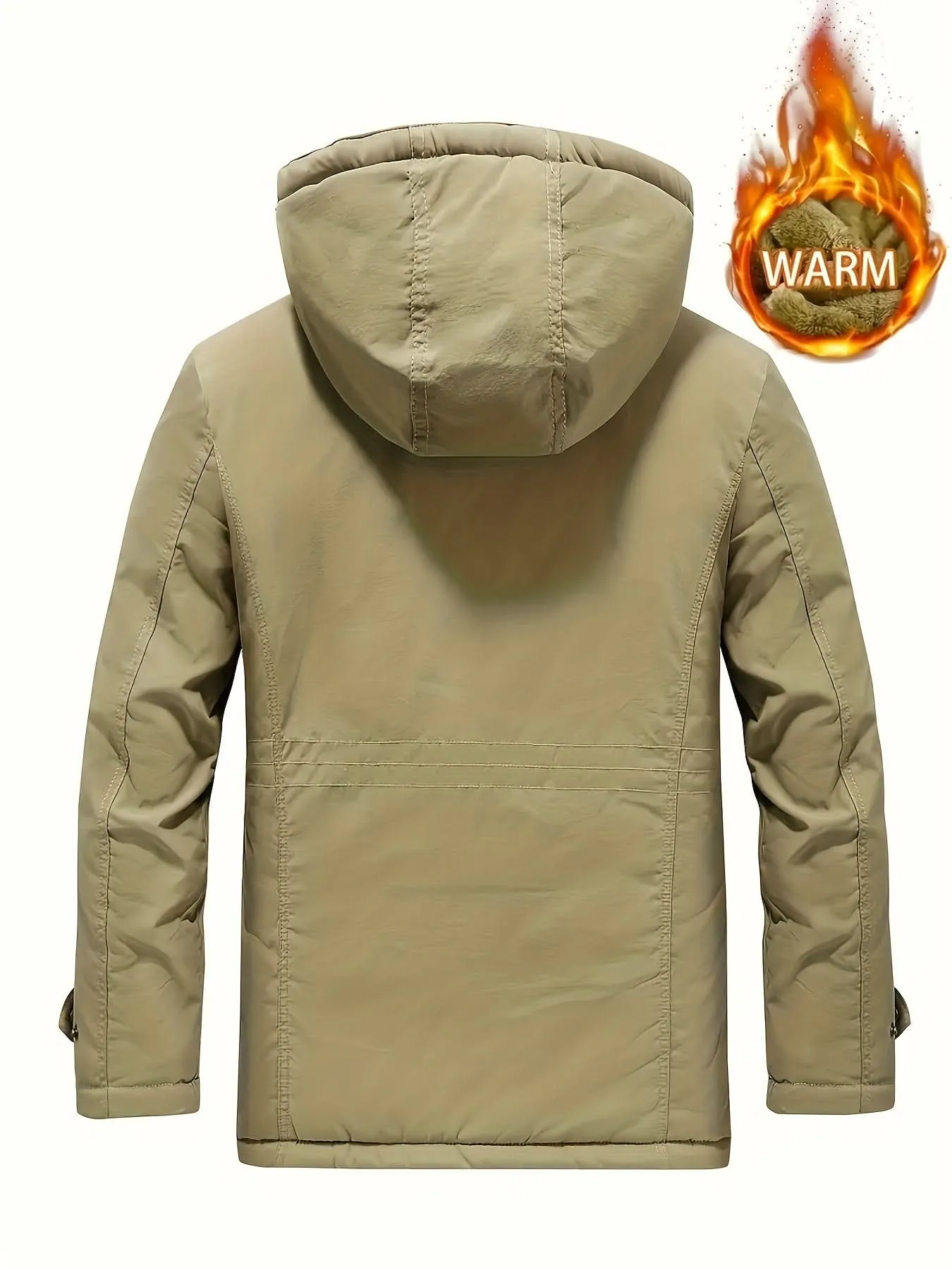 Men's Water-Resistant Softshell Jacket With Hood, Fleece Lining, Multiple Pockets, And Adjustable Hem For Outdoor And Casual Wear