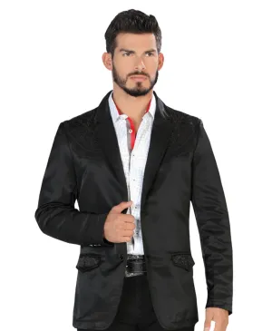 Men’s Western Black Embroidered Saco
