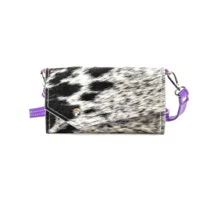 Miranda - Black & White w/ Purple Leather