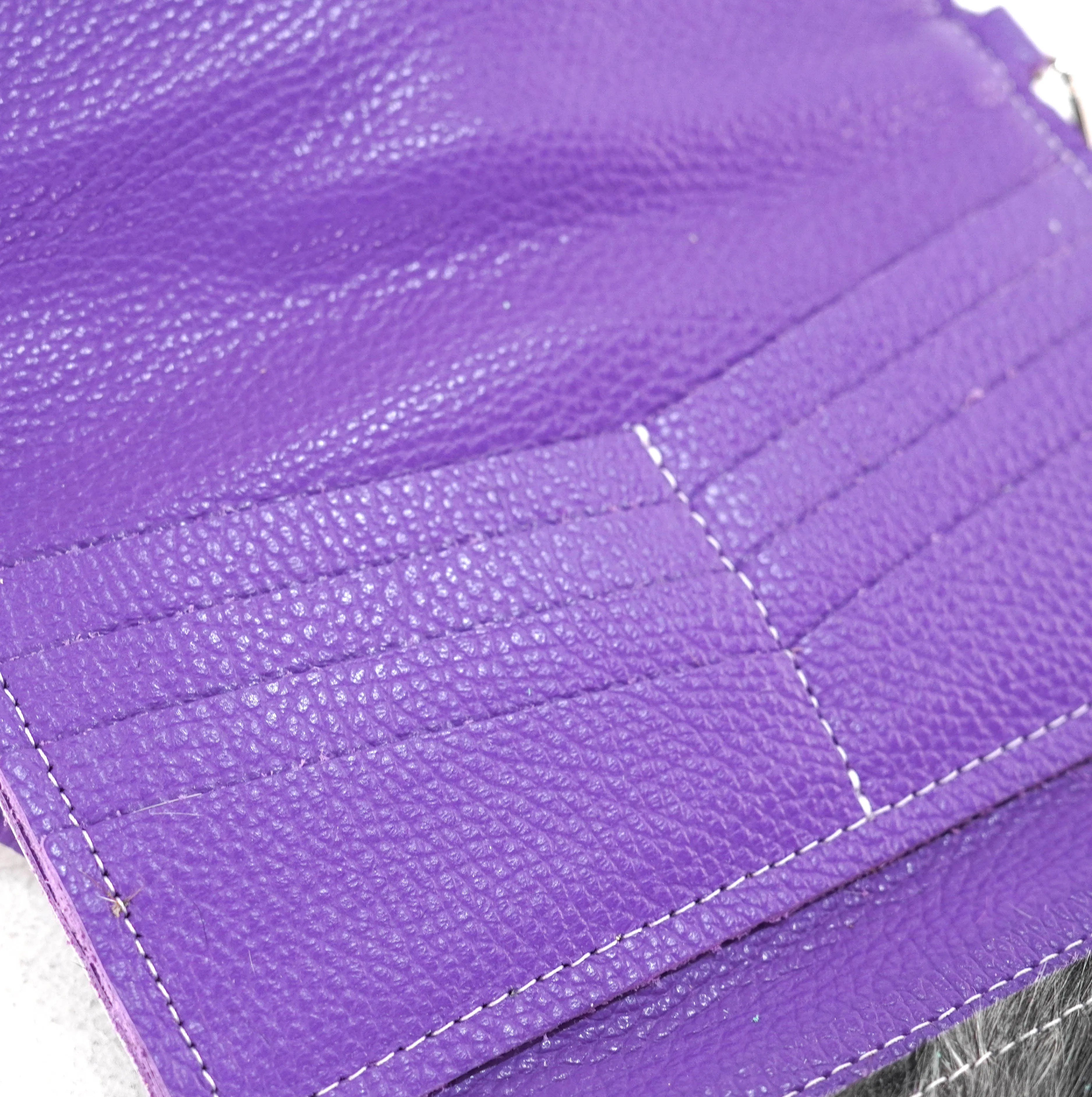 Miranda - Black & White w/ Purple Leather