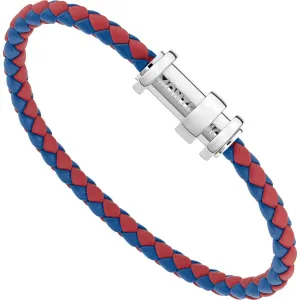 Montblanc wrap bracelet me intertwined red blue leather medium size 12378763